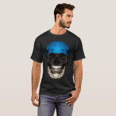 Estonia Flag Skull Estonian Roots Proud Patriotic T-shirt (Voorkant volledig)