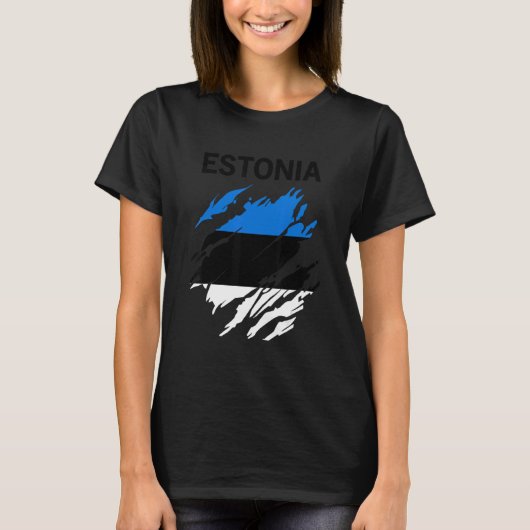 Estonia Flag T-shirt (Voorkant)