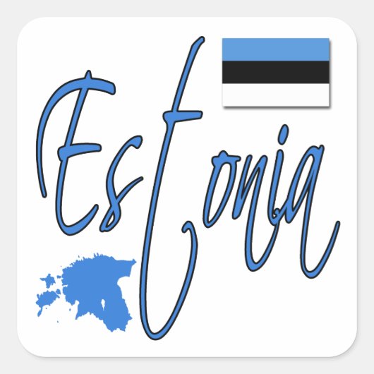 Estonia Vierkante Sticker (Voorkant)