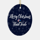 Estonian American Bilingual Merry Christmas Keramisch Ornament (Rechts)