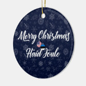Estonian American Bilingual Merry Christmas Keramisch Ornament (Links)