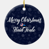 Estonian American Bilingual Merry Christmas Keramisch Ornament (Achterkant)