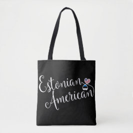 Estonian American Entwined Hearts Grocery Bag Tote Bag