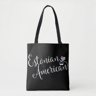 Estonian American Entwined Hearts Grocery Bag Tote Bag