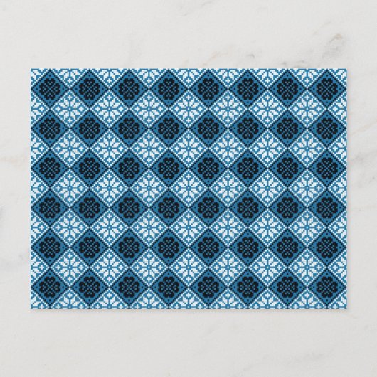 Estonian Blue Black en White Mitten Pattern Briefkaart (Voorkant)