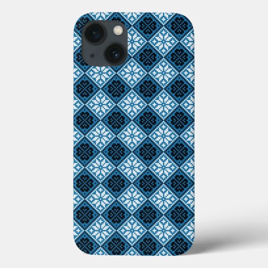 Estonian Blue Black en White Mitten Pattern Case-Mate iPhone Case (Achterkant)