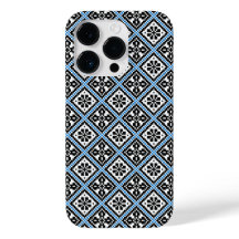 Estonian Blue Black en White Mitten Pattern Hoesje