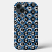 Estonian Blue Black en White Mitten Pattern Hoesje (Achterkant)
