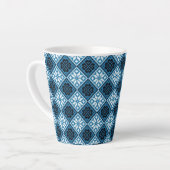 Estonian Blue Black en White Mitten Pattern Latte Mok (Linkerhoek)