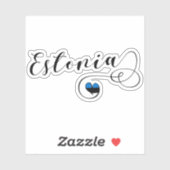 Estonian Heart Flag, Estland Sticker (Vel)