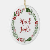 Estonian Merry Kerstmis Wreath, Häid jõule Keramisch Ornament (Rechts)