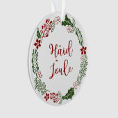 Estonian Merry Kerstmis Wreath, Häid jõule Ornament (voorkant)