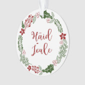 Estonian Merry Kerstmis Wreath, Häid jõule Ornament (voorkant)