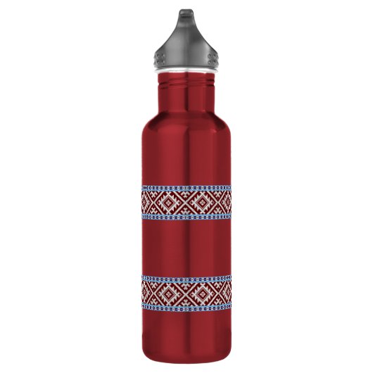 Estonian Woven Two Stripes Järva-Jaani Belts Red Waterfles (Rechts)