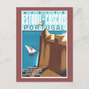 Estoril-Cascais Portugal Vintage Travel Poster Briefkaart