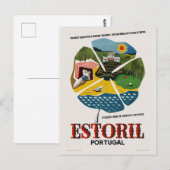 Estoril Portugal Vintage Travel Poster Briefkaart (Voorkant / Achterkant)