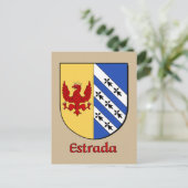 Estrada Family Heraldic Shield Briefkaart (Staand voorkant)