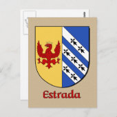 Estrada Family Heraldic Shield Briefkaart (Voorkant / Achterkant)