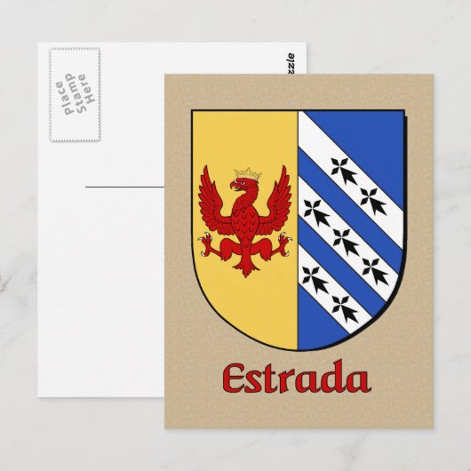 Estrada Family Heraldic Shield Briefkaart (Voorkant / Achterkant)