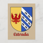 Estrada Family Heraldic Shield Briefkaart (Voorkant)