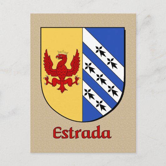 Estrada Family Heraldic Shield Briefkaart (Voorkant)