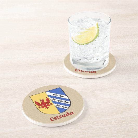 Estrada Heraldic Shield Zandsteen Onderzetter (Zijkant)