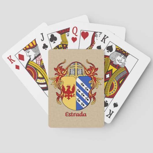 Estrada Heraldisch Schild met Mantling Pokerkaarten (Achterkant)