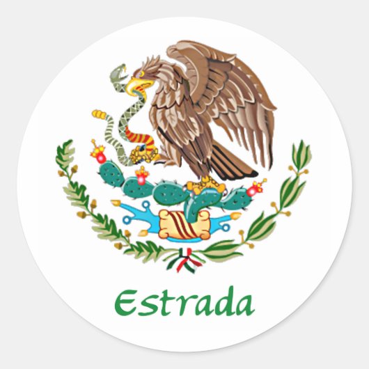 Estrada Mexicaanse Adelaar Ronde Sticker (Voorkant)