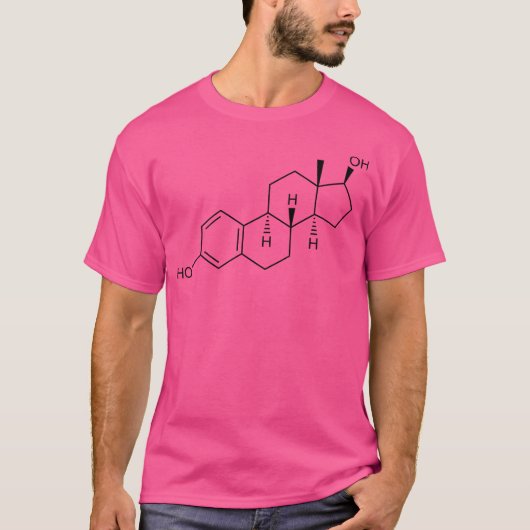 Estradiol (Oestrogeen) Structuurformule T-shirt (Voorkant)