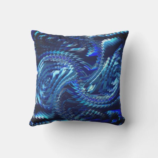 Estrela azul ondulada com traçados em ziguezague buitenkussen (Achterkant)