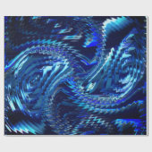 Estrela azul ondulada com traçados em ziguezague cadeaupapier (Vlak)