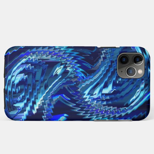 Estrela azul ondulada com traçados em ziguezague Case-Mate iPhone case (Achterkant (horizontaal))