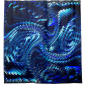 Estrela azul ondulada com traçados em ziguezague douchegordijn (Voorkant)