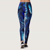 Estrela azul ondulada com traçados em ziguezague leggings (Achterkant)