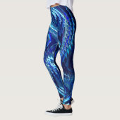 Estrela azul ondulada com traçados em ziguezague leggings (Links)