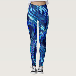 Estrela azul ondulada com traçados em ziguezague leggings