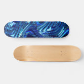 Estrela azul ondulada com traçados em ziguezague persoonlijk skateboard (Horizontaal)