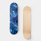 Estrela azul ondulada com traçados em ziguezague persoonlijk skateboard (Voorkant)