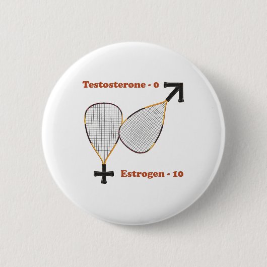 Estrogen Wins Racquetball Ronde Button 5,7 Cm (Voorkant)