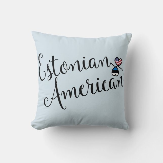 Ests-Amerikaans ineengetwind harten Throw Cushion Kussen (Voorkant)