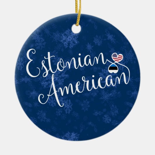 Ests-Amerikaanse harten, Kerstboomornament, Keramisch Ornament (Voorkant)
