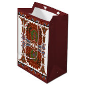 Ests antiek bloemenfolk art embroidery medium cadeauzakje (Voorkant Gekanteld)