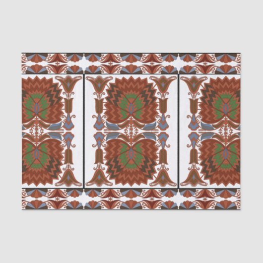 Ests antiek bloemenfolk art embroidery tissuepapier (Voorkant)