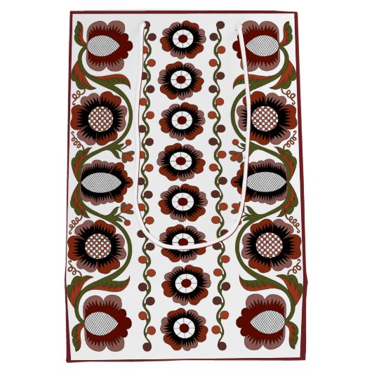 Ests antiek folkpatroon met bloemen medium cadeauzakje (Achterkant)