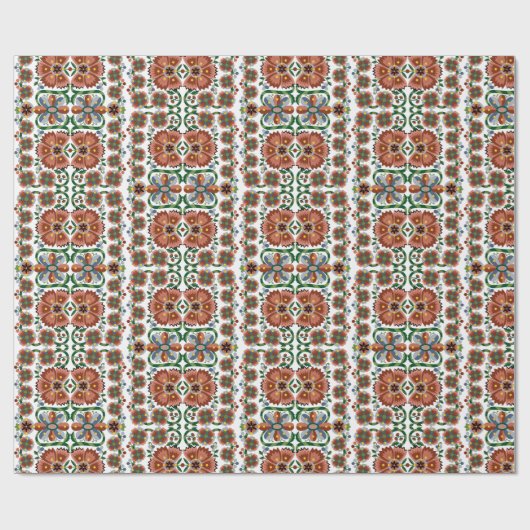 Ests antiek vouwkunstontwerp met bloemen cadeaupapier (Vlak)