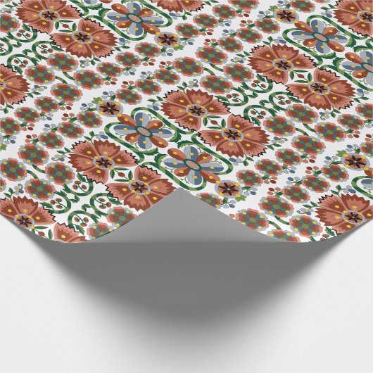 Ests antiek vouwkunstontwerp met bloemen cadeaupapier (Hoek)