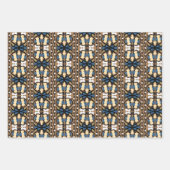 Ests blauw en geel bloemkool kunst inpakpapier vel (Voorkant 3)