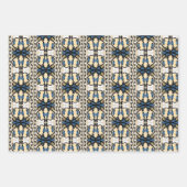 Ests blauw en geel bloemkool kunst inpakpapier vel (Voorkant)