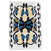 Ests blauw en geel bloemkool kunst medium cadeauzakje (Achterkant)