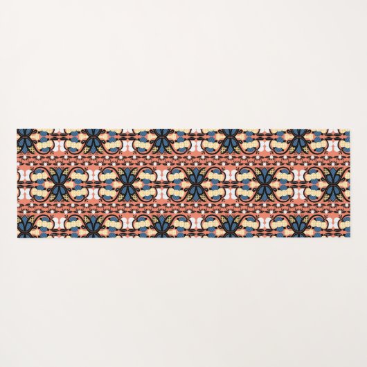 Ests blauw en geel bloemkool kunst yogamat (Achterkant (horizontaal))